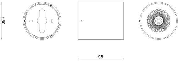 Lubinis šviestuvas 10W LED paviršinis šviestuvas MATE, baltas, 4000K