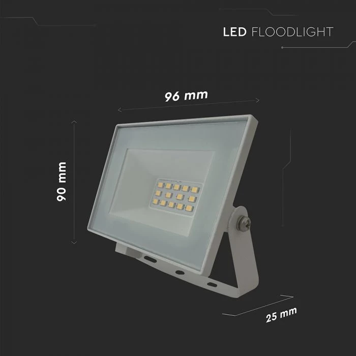 V-tac 10W LED prožektorius, baltas, 4000K