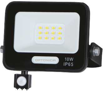 10W LED prožektorius su judesio davikliu, juodas, 4000K