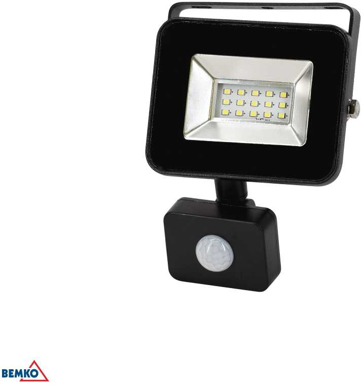 10W LED prožektorius su judesio davikliu LOFOT, juodas, 4000K, IP65
