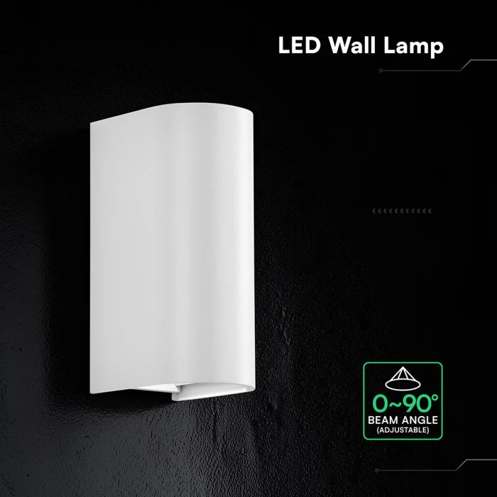 Sieninis šviestuvas 10W LED sieninis fasado šviestuvas, baltas, 2700/3200/4000K, IP65, šviečia į viršų ir į apačią