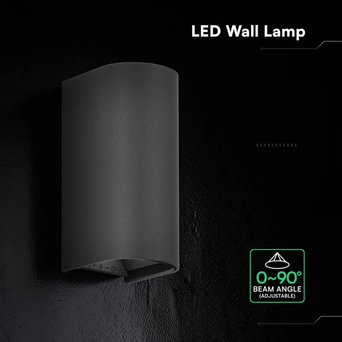 Sieninis šviestuvas 10W LED sieninis fasado šviestuvas, juodas, 2700/3200/4000K, IP65, šviečia į viršų ir į apačią