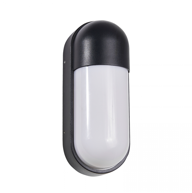10W LED sieninis fasado šviestuvas, juodas, 3000K, IP54, E318