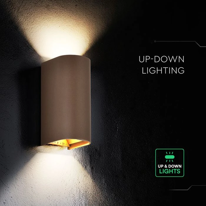 Sieninis šviestuvas 10W LED sieninis fasado šviestuvas, rūdžių sp., 2700/3200/4000K, IP65, šviečia į viršų ir į apačią