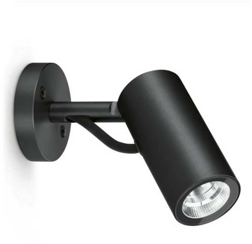 10W LED sieninis šviestuvas AGO WALL POWER, juodas, 3000K, 65°, IP66, dimeriuojamas