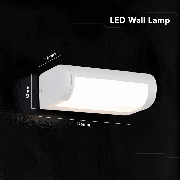 10W LED sieninis šviestuvas, baltas, 3000K, IP65, CREE LED chip