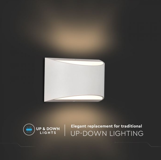 V-tac 10W LED sieninis šviestuvas, baltas, 4000K, IP54