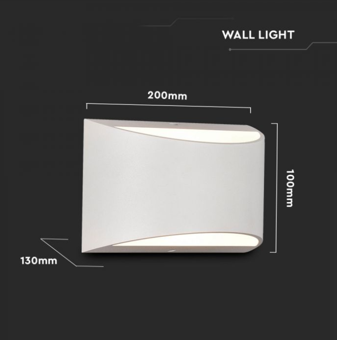 V-tac 10W LED sieninis šviestuvas, baltas, 4000K, IP54
