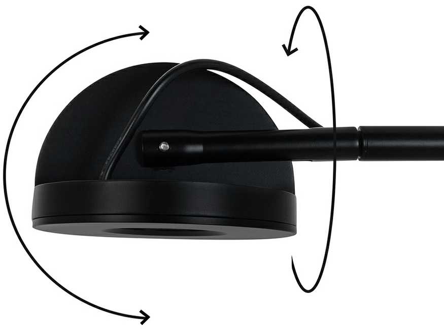 10W LED sieninis šviestuvas GEAR, juodas, 3000K
