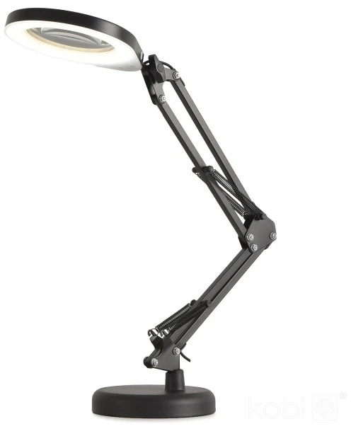 10W LED stalo šviestuvas AURIQ LOUPE, juodas, 3000/4000/6500K, dimeriuojamas