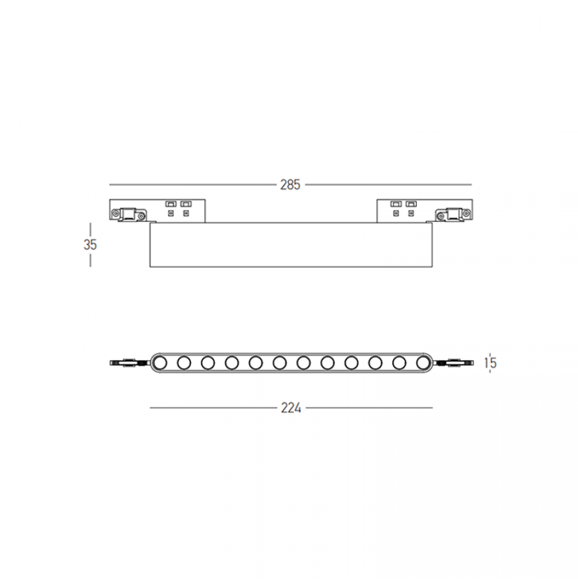10W LED šviestuvas į magnetinę sistemą ZAMBELIS MAGNETIC 3MM, juodas, 3000K, dimeriuojamas, 25122
