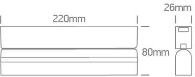 10W LED šviestuvas į magnetines sistemas FLAT, juodas, 3000/4000/5000K, 48V, 120°, 43108FB/B/V
