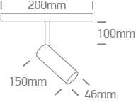 10W LED šviestuvas į magnetines sistemas MINI/MIDI/MAXI/P&P, juodas, 3000/3500/4000K, 48V, 38°, 42144/B/V