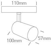 10W LED šviestuvas į magnetines sistemas FLAT, juodas, 3000/4000/5000K, 48V, 38°, 43120F/B/V
