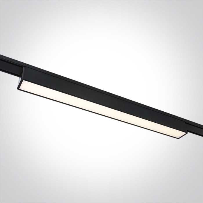 10W LED šviestuvas į magnetines sistemas FLAT, juodas, 3000/4000/5000K, 48V, 120°, 43100FB/B/V