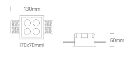 10W LED užglaistomas šviestuvas, baltas, 3000K, 50110HTR/W/W