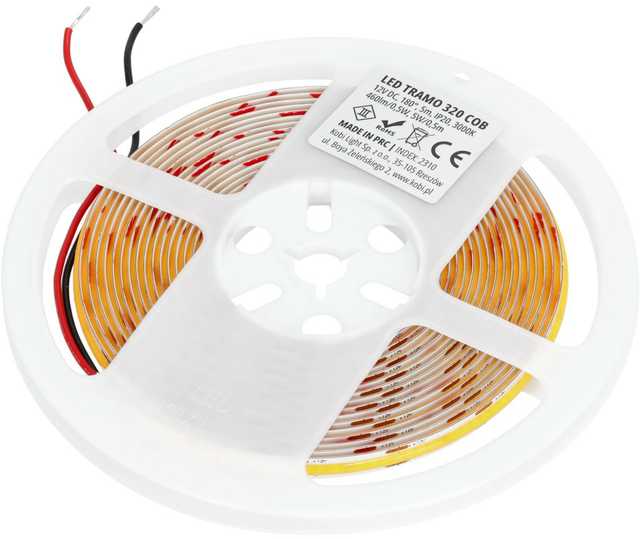 10W/m LED juosta, 3000K, IP20, 12V, 5m ritė
