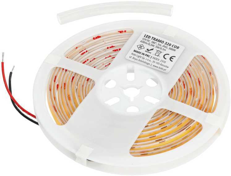 10W/m LED juosta, 3000K, IP65, 12V, 5m ritė