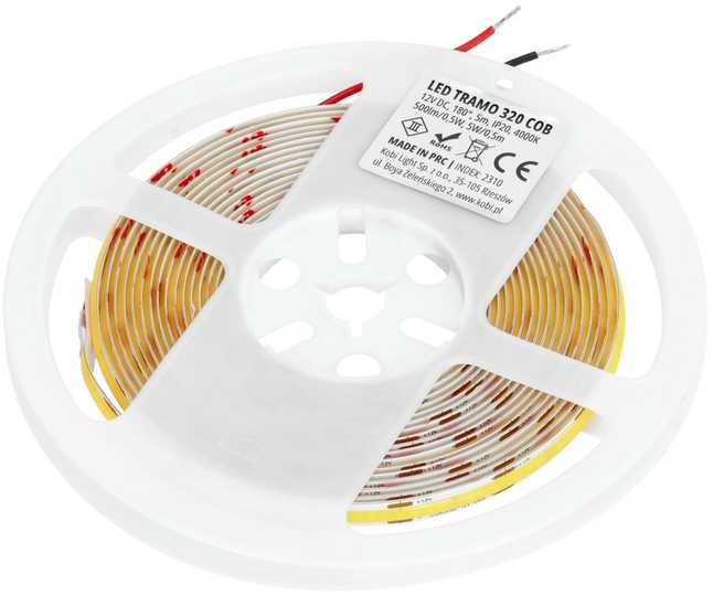 10W/m LED juosta, 4000K, IP20, 12V, 5m ritė