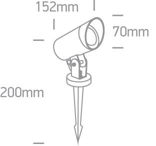 Įsmeigiamas sodo šviestuvas, GU10, juodas, 67464G/B