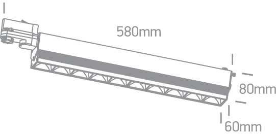 10x5W LED linijinis bėgelio šviestuvas, juodas, 3000K, 65024T/B/W