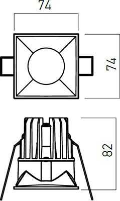 11/15W LED įleidžiamas šviestuvas XDOMINO, juodas, 4000K