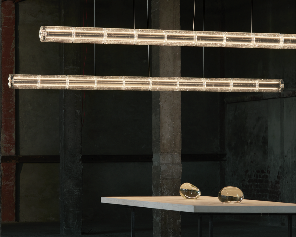 110W LED pakabinamas šviestuvas LUCE ORIZZONTALE S1, skaidriu stiklu, 2700K, dimeriuojamas