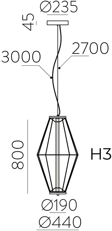 11,5W LED pakabinamas šviestuvas TOTEM, juodas, 2700K, dimeriuojamas, C4050090NDP