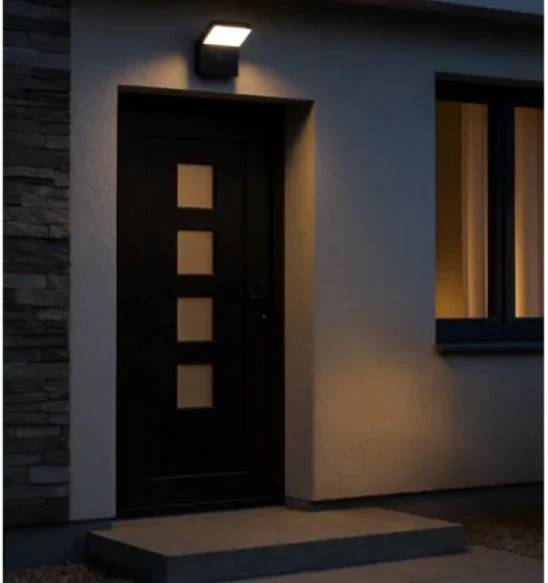 11,5W LED sieninis šviestuvas ENDURA STYLE WALL WIDE, su judesio davikliu, tamsiai pilkas, 3000K