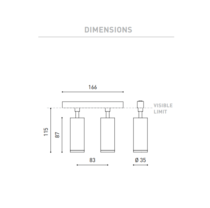 11,6W dvigubas šviestuvas į magnetines sistemas FIT 35 48V, 3000K, DALI, juodas