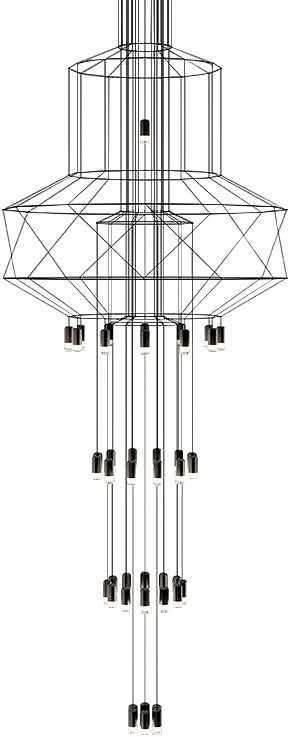116W LED pakabinamas šviestuvas FLUSSO 43, juodas, 3000K