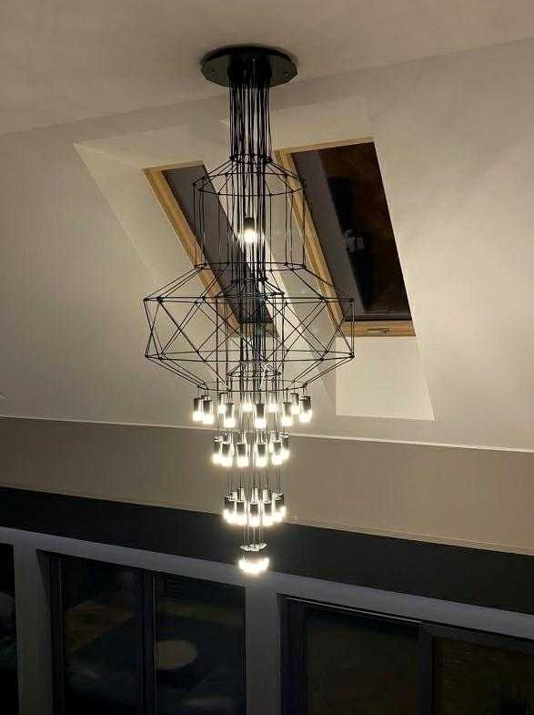 116W LED pakabinamas šviestuvas FLUSSO 43, juodas, 3000K