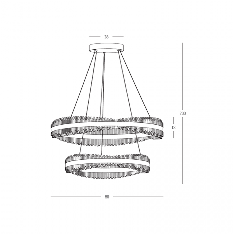 118W LED pakabinamas šviestuvas, šlifuotos aukso sp., 3000K, dimeriuojamas, 25413