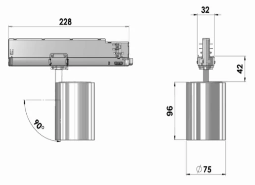 11W akcentinis šviestuvas į bėgelius GA-016 BING, 4000K, juodas, CRI97, SPEC
