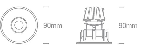 11W LED įleidžiamas pakreipiamas šviestuvas, baltas, 3000K, 11111C/W/W