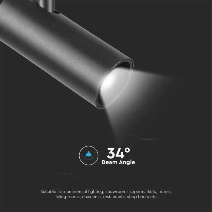V-tac 11W LED akcentinis šviestuvas į magnetinius bėgelius, juodas, 4000K