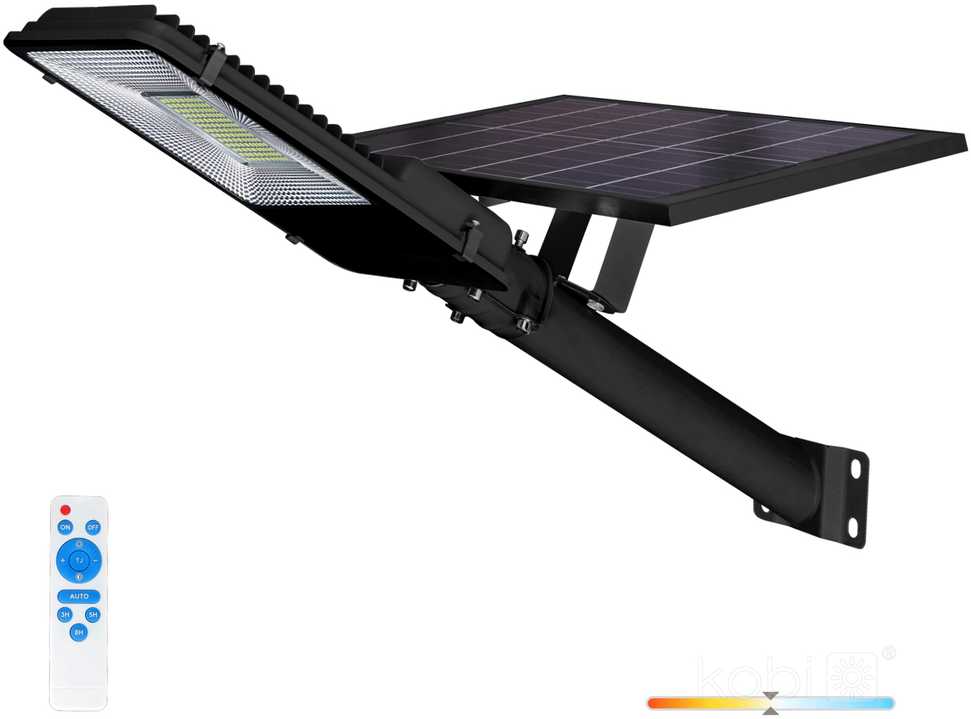 11W LED gatvės šviestuvas su saulės baterija SOLIT, juodas, 4000K, IP54
