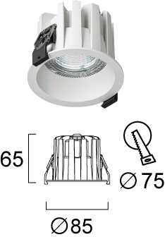 11W LED įleidžiamas lauko šviestuvas RICKY, baltas, 2700/4200/6500K, IP65, 4335100
