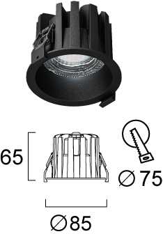 11W LED įleidžiamas lauko šviestuvas RICKY, juodas, 2700/4200/6500K, IP65, 4335101