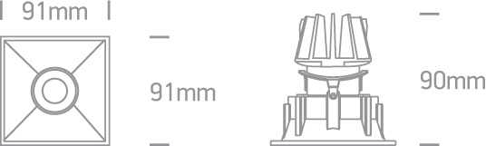 11W LED įleidžiamas pakreipiamas šviestuvas, juodas, 3000K, 51111C/B/W