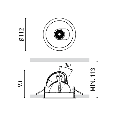 11W LED įleidžiamas pakreipiamas šviestuvas POINTER, baltas, 4000K, 56°