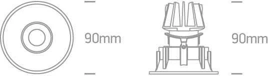 11W LED įleidžiamas pakreipiamas šviestuvas, juodas, 3000K, 11111C/B/W