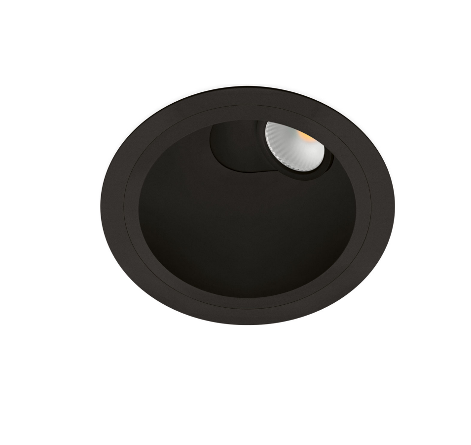 11W LED įleidžiamas pakreipiamas šviestuvas POINTER, juodas, 3000K, 56°, dimeriuojamas