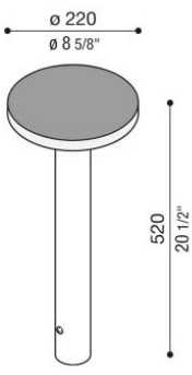 11W LED lauko šviestuvas KIT 07 - LINE 220 POST H500, juodas, 3000K