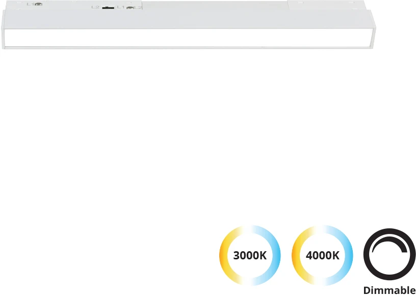 11W LED linijinis šviestuvas į magnetinę sistemą VIOKEF MAGNETIC, baltas, 3000/4000K, dimeriuojamas, 4244303-N