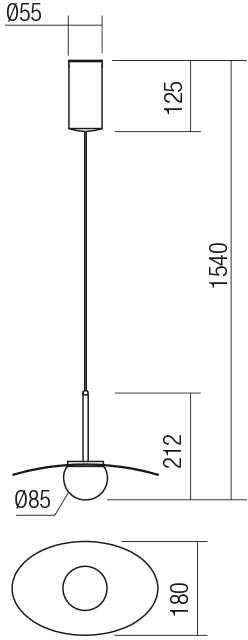 11W LED pakabinamas šviestuvas CODY, juodos/baltos sp., 3000K, 01-3289