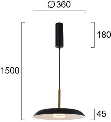 11W LED pakabinamas šviestuvas NUDO, juodos/baltos sp., 3000/4000/6000K, 4338800