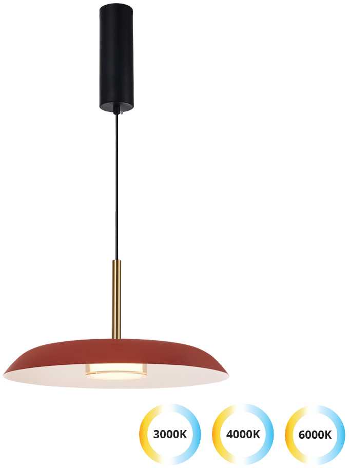 11W LED pakabinamas šviestuvas NUDO, raudonos/baltos sp., 3000/4000/6000K, 4338801