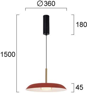 11W LED pakabinamas šviestuvas NUDO, raudonos/baltos sp., 3000/4000/6000K, 4338801
