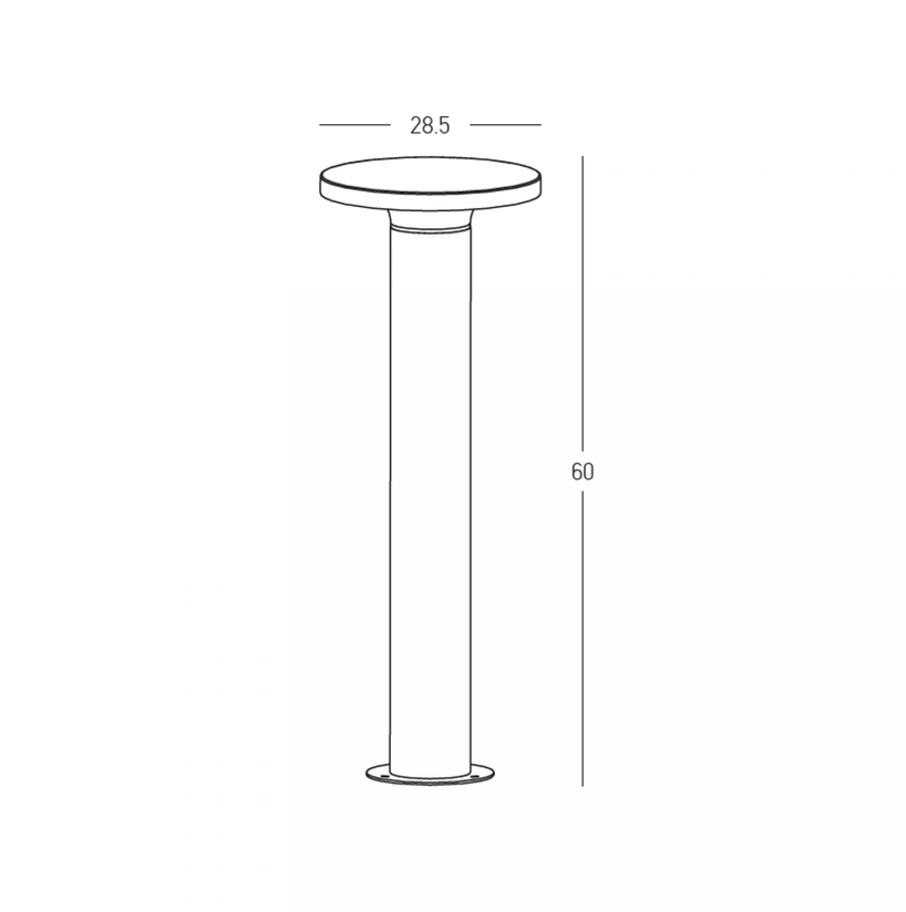 11W LED pastatomas lauko šviestuvas, pilkos/juodos sp., 3000K, 60cm, E476